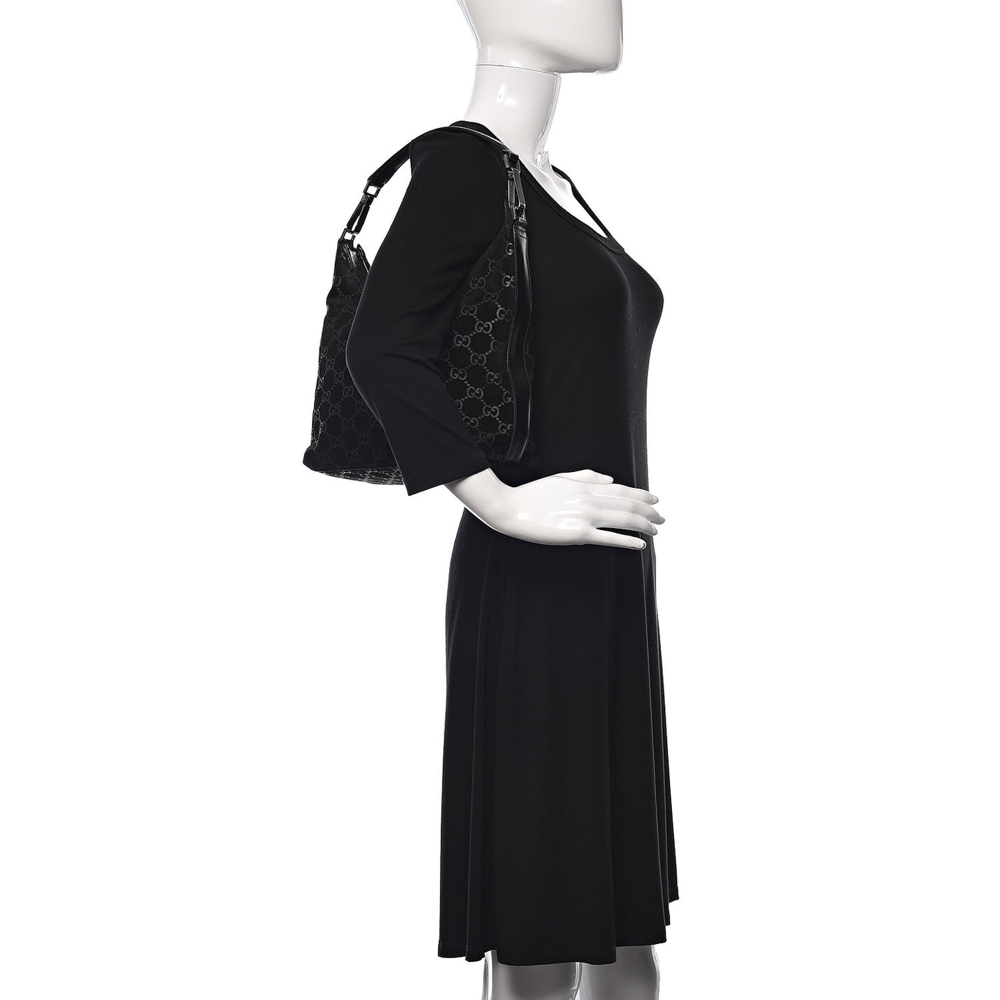 Suede Guccissima Small Hobo Black
