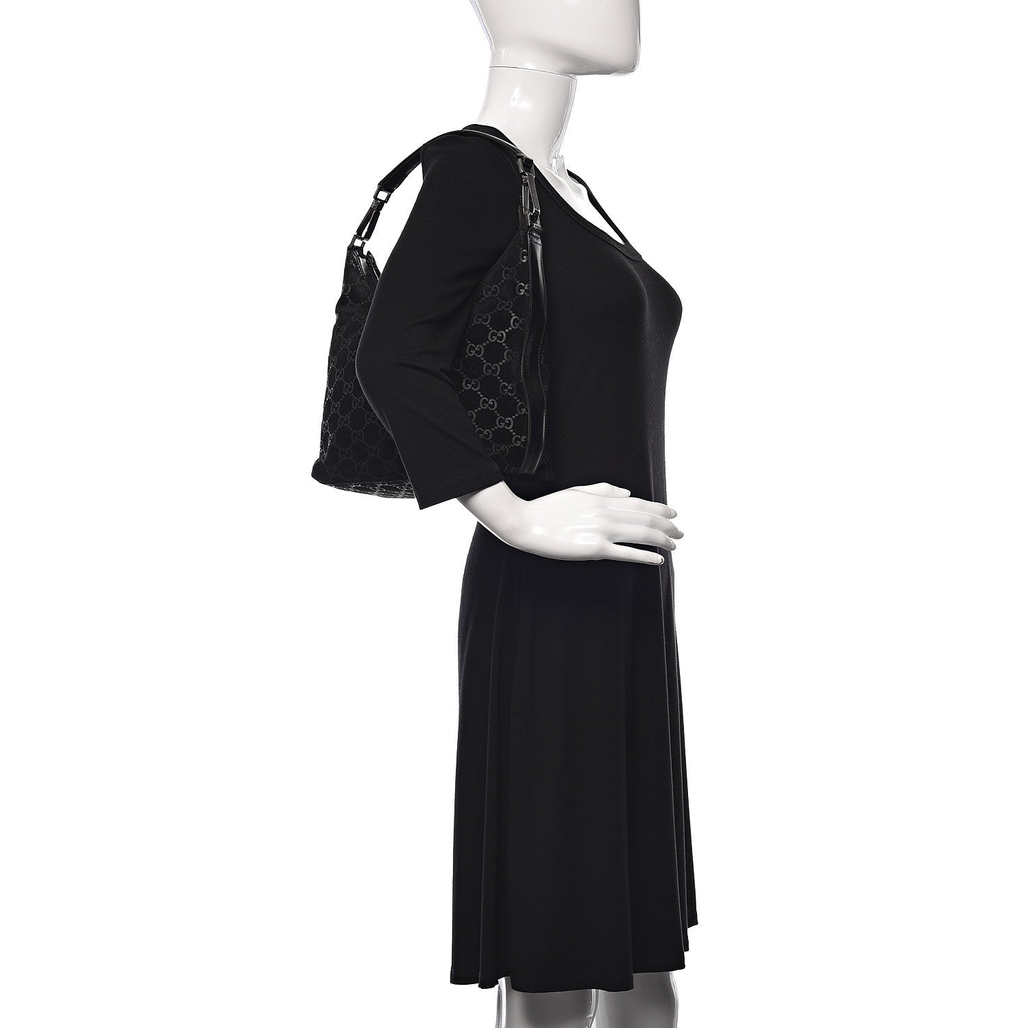 Gucci Suede Guccissima Small Hobo Black 2 of 12