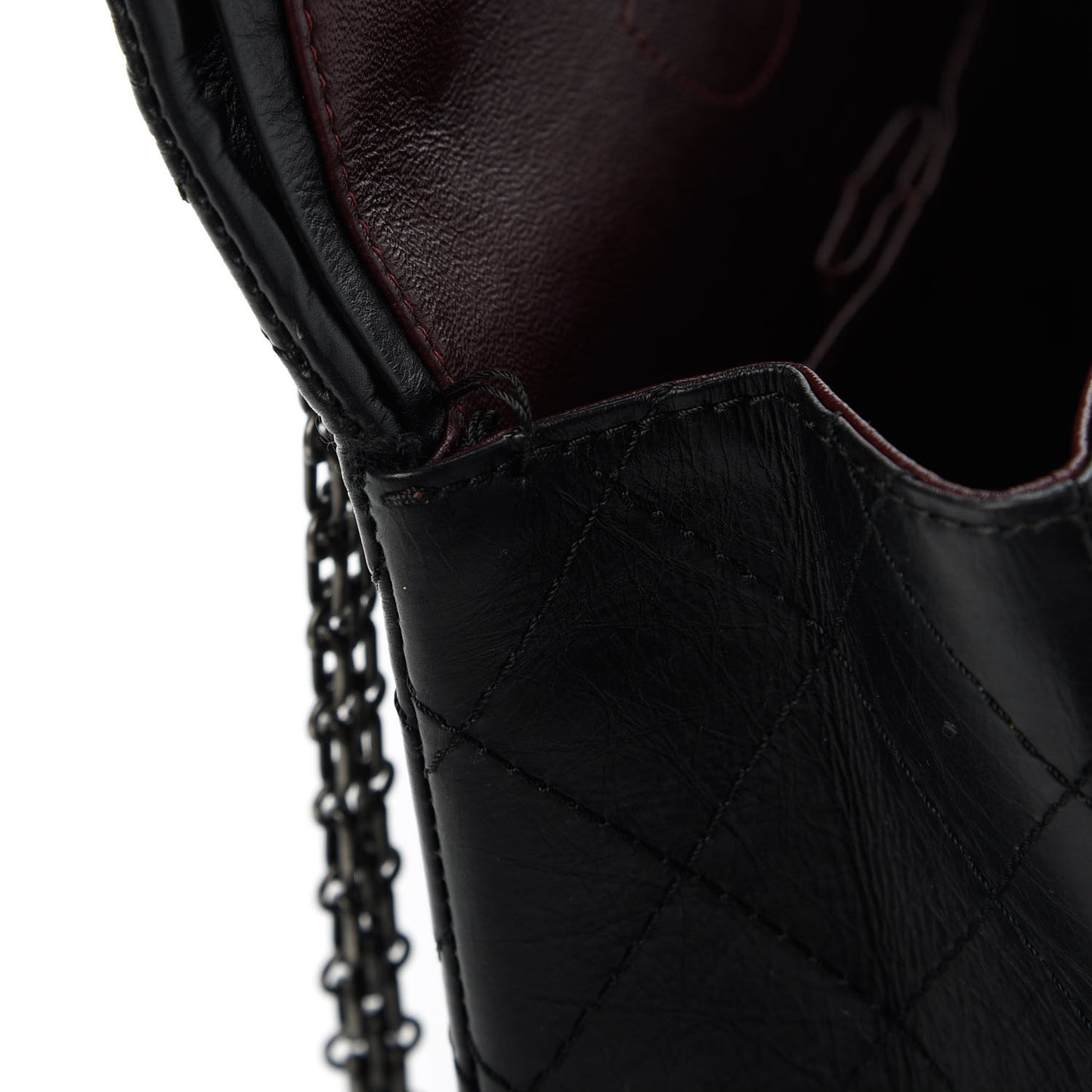 Aged Calfskin Quilted 2.55 Reissue 226 Flap Black