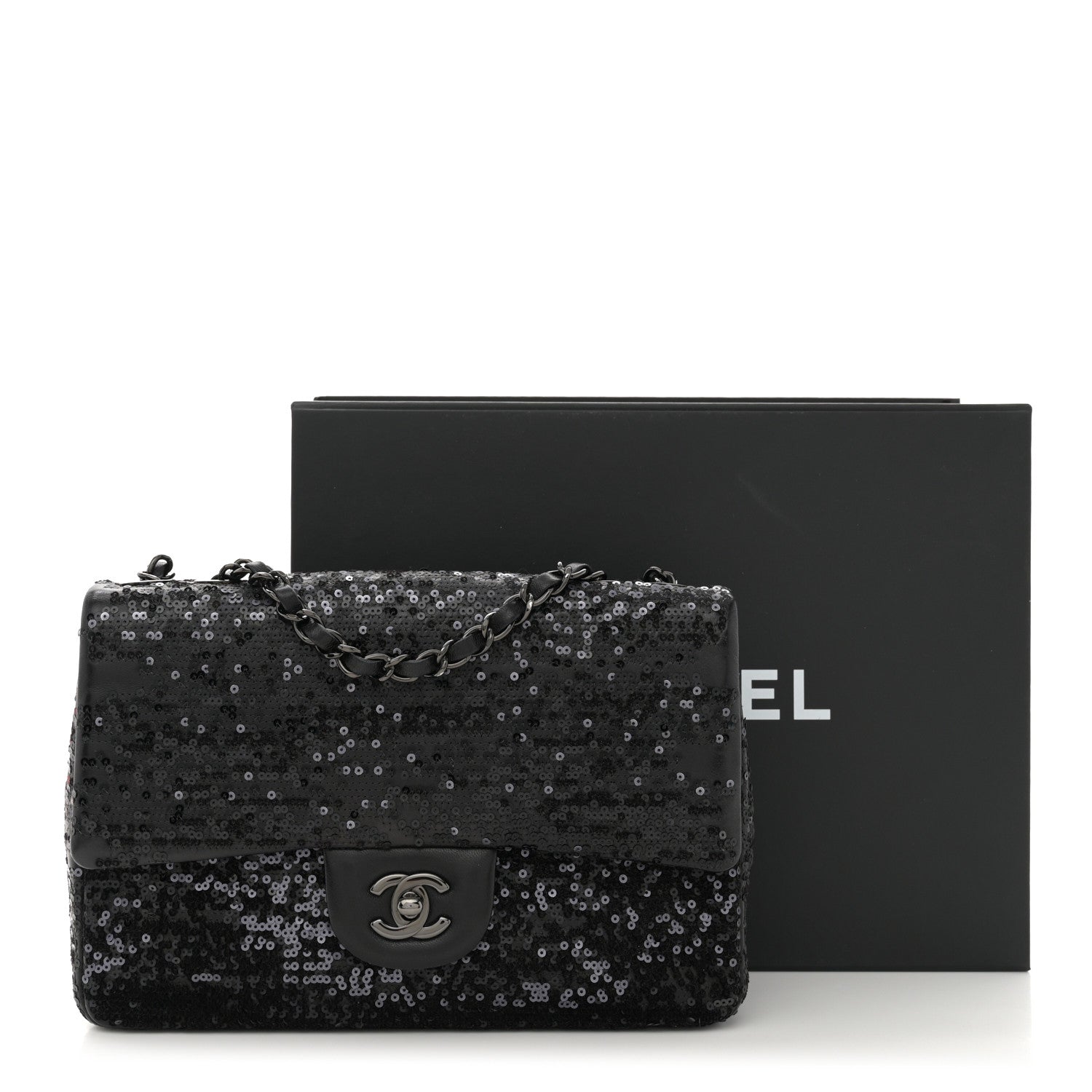Chanel Sequin Lambskin Medium Moonlight on Water Flap Black 11 of 11