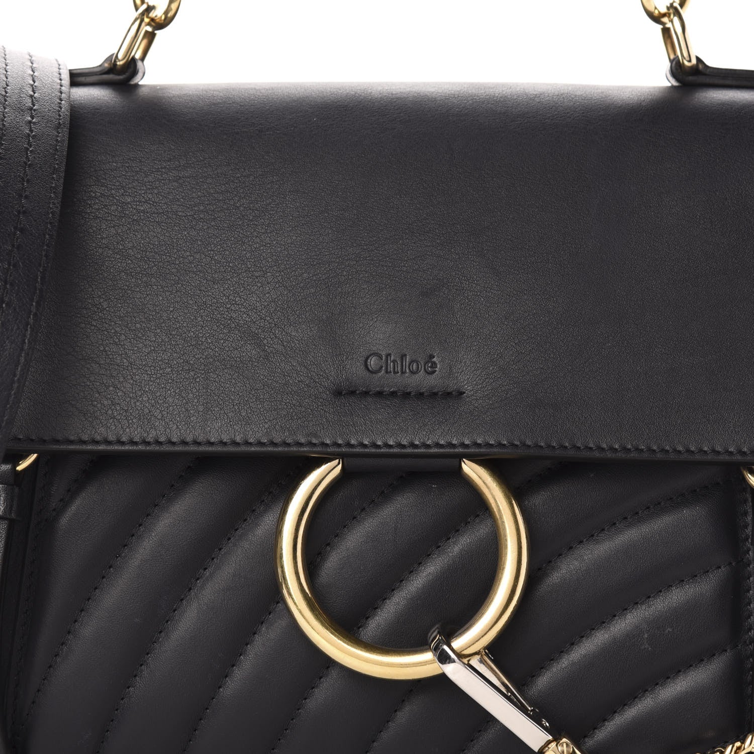 Chloe Smooth Calfskin Quilted Small Faye Day Shoulder Bag Full Blue 14 of 14