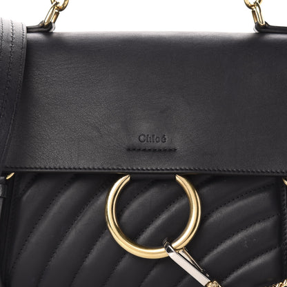 Chloe Smooth Calfskin Quilted Small Faye Day Shoulder Bag Full Blue 14 of 14