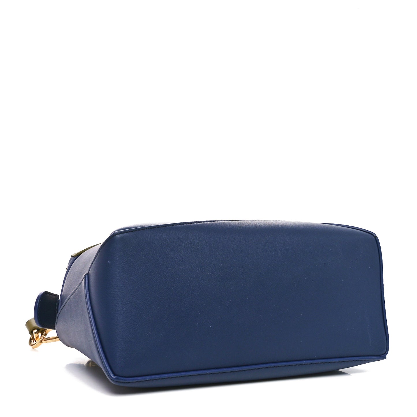 Calfskin Small Puzzle Edge Bag Olive Abyss Blue