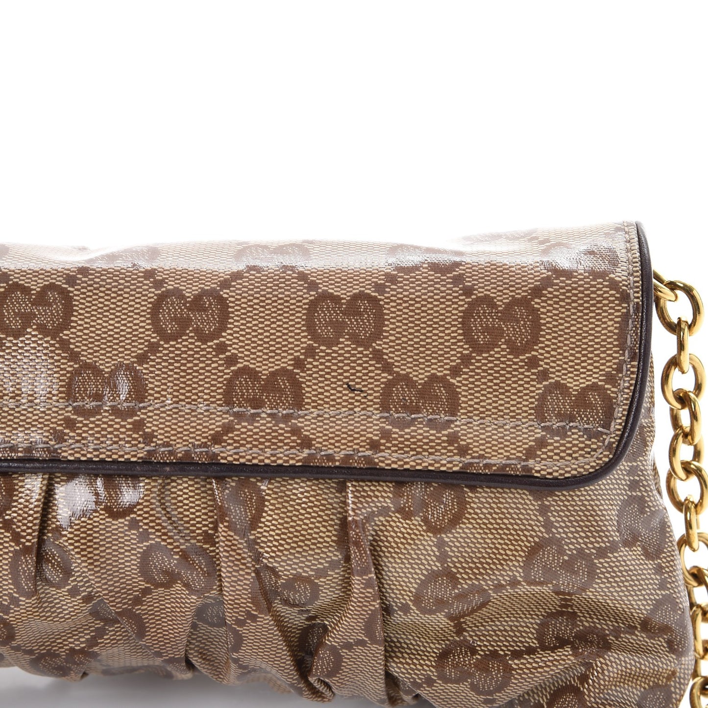 Crystal Monogram Babouska Clutch Dark Brown