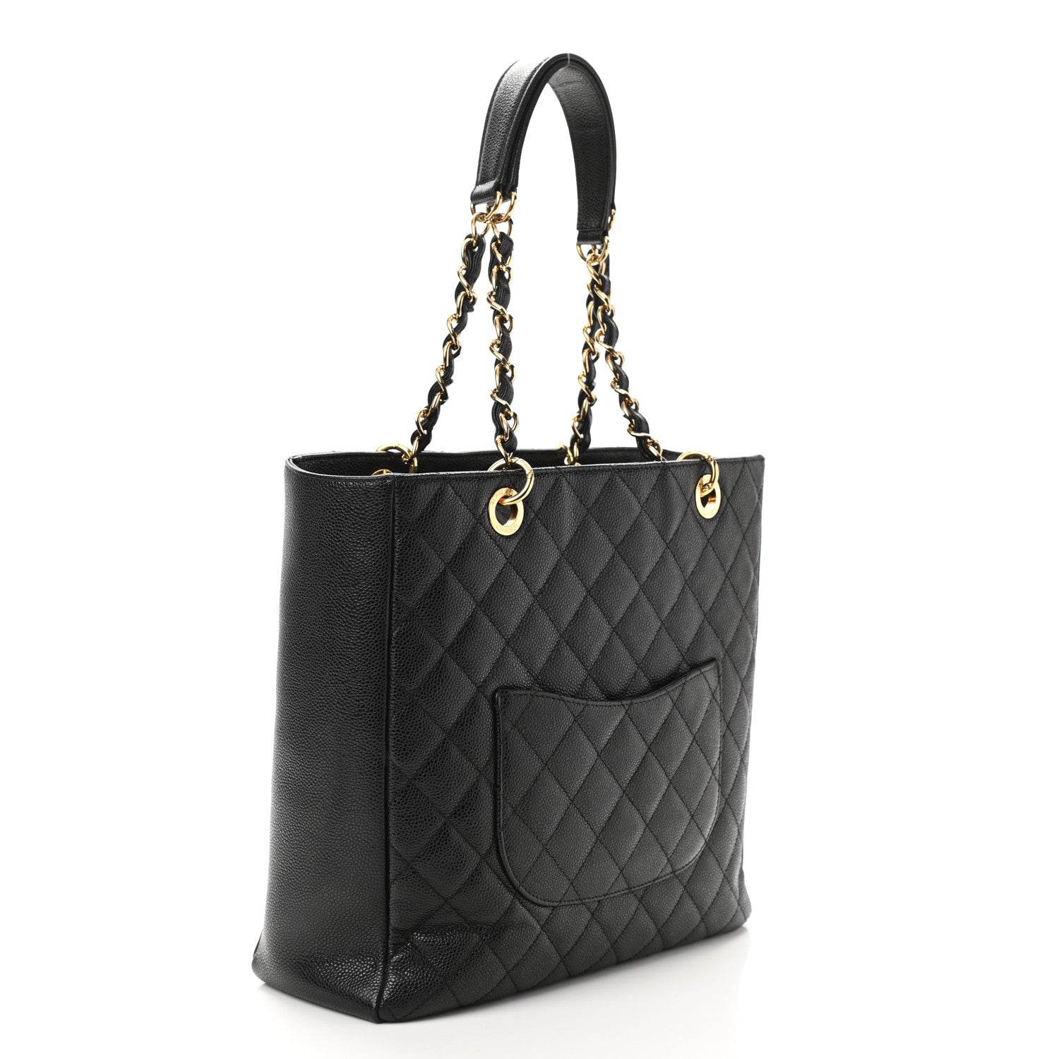 Chanel Caviar Quilted Petit Shopping Tote PST Black 3 of 10