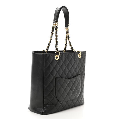 Chanel Caviar Quilted Petit Shopping Tote PST Black 3 of 10