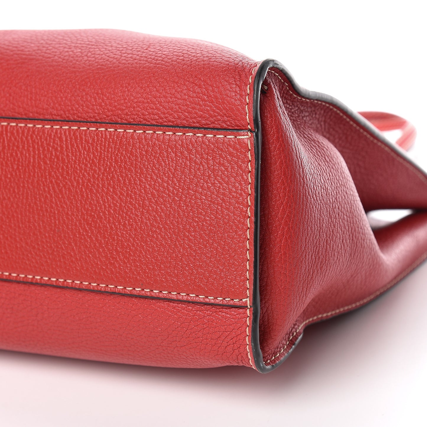 Grained Calfskin Grind Shopper Tote Red