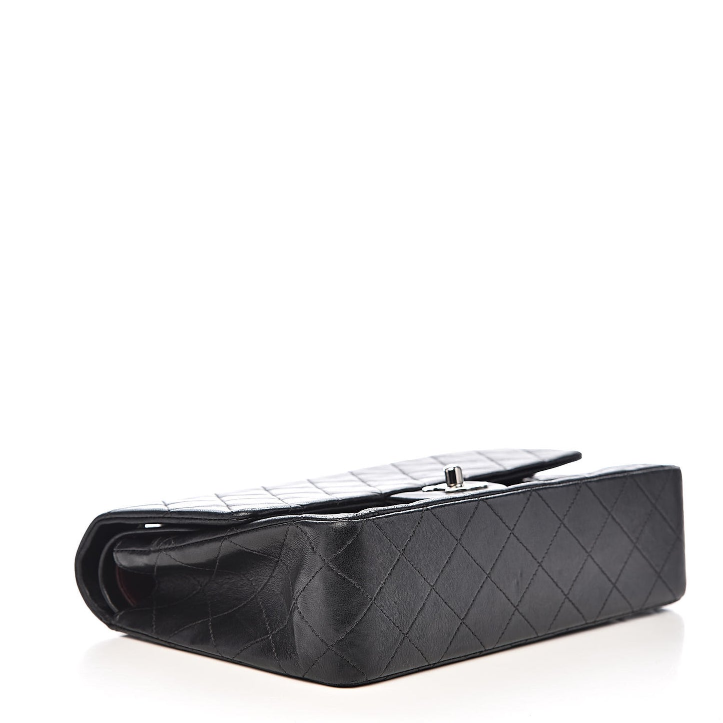 Lambskin Quilted Medium Double Flap Black