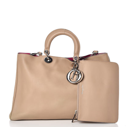 Christian Dior Smooth Calfskin Large Diorissimo Tote Beige Fuchsia 4 of 13