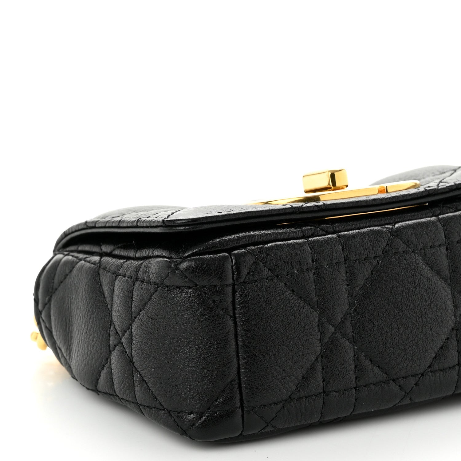 Christian Dior Supple Calfskin Cannage Micro Caro Bag Black 8 of 9
