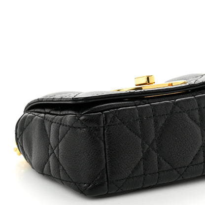 Christian Dior Supple Calfskin Cannage Micro Caro Bag Black 8 of 9