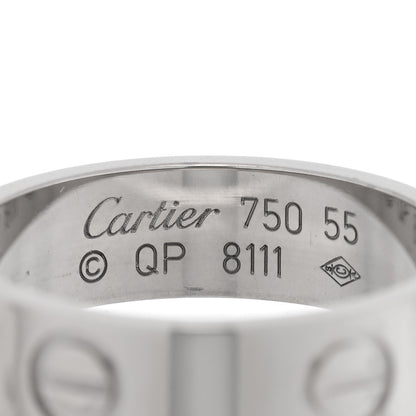 Cartier 18K White Gold 5.5mm LOVE Ring 55 7.25 4 of 5
