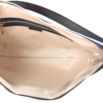Gucci GG Supreme Monogram Textured Dollar Calfskin Web Small Ophidia Half Moon Hobo Beige Blue 5 of 8