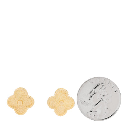 Van Cleef & Arpels 18K Yellow Gold Vintage Alhambra Earrings 2 of 4