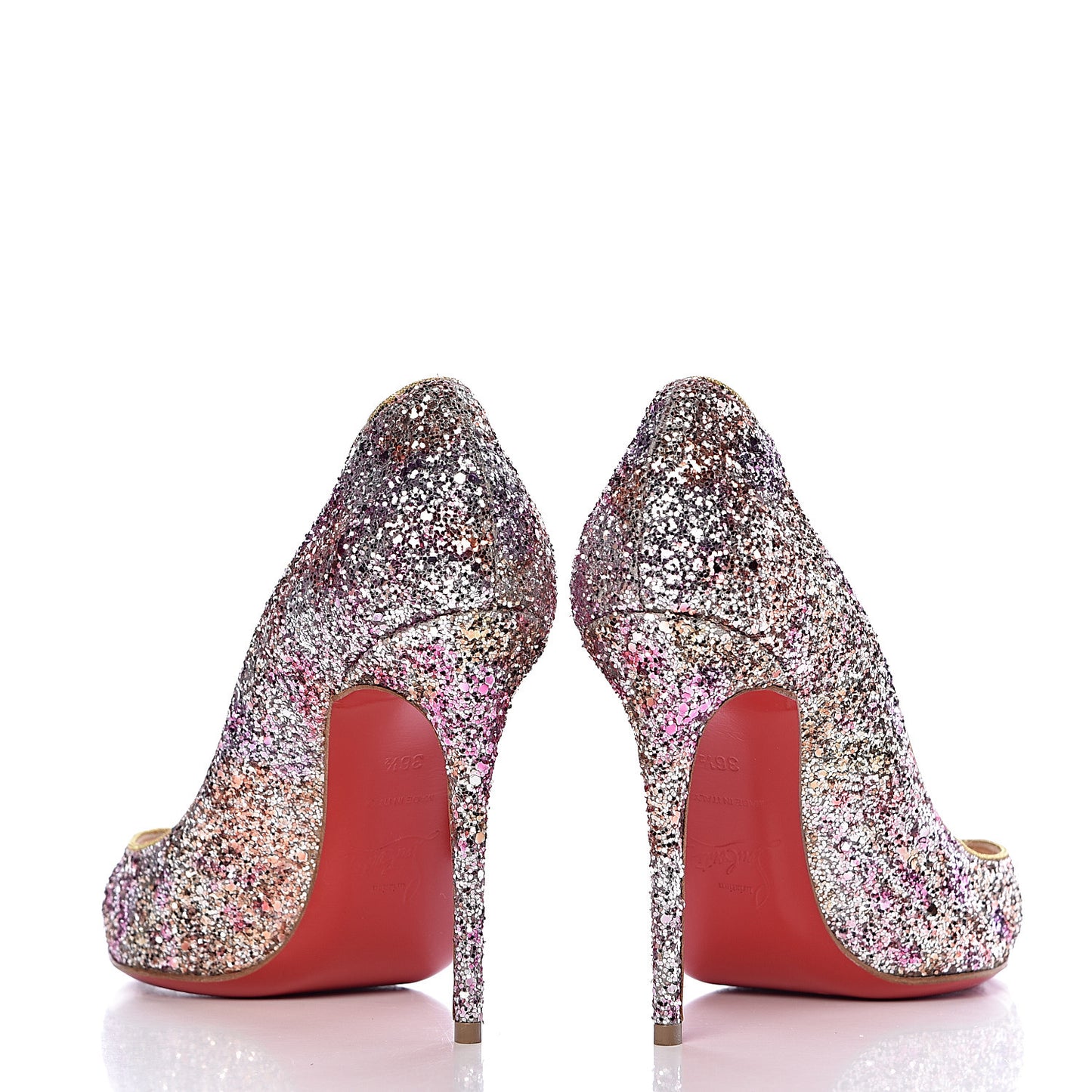 Glitter Aqua Ruban Met Pigalle Follies 100 Pumps 36.5 Rosette Gold