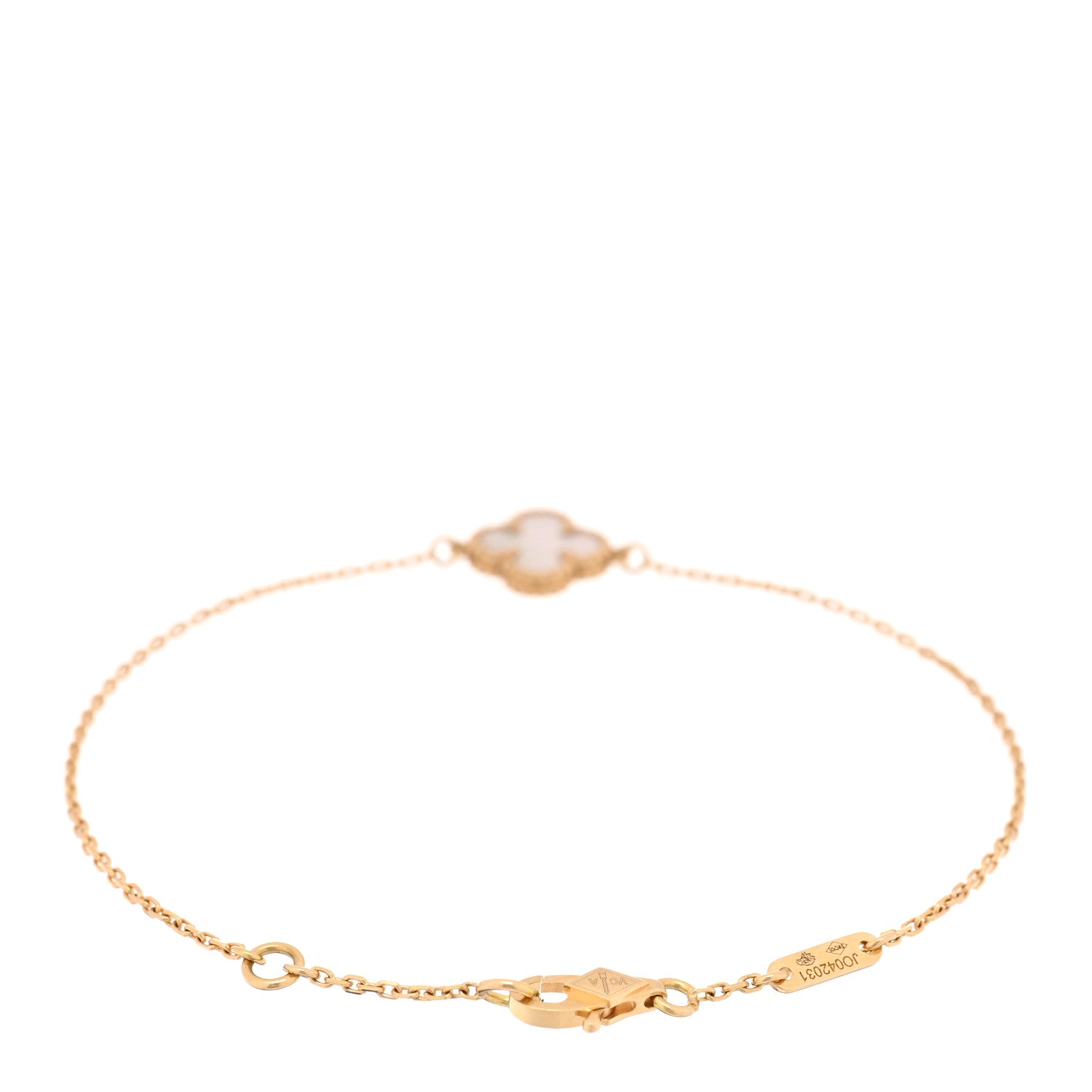 Van Cleef & Arpels 18K Yellow Gold Mother of Pearl Sweet Alhambra Bracelet 2 of 4