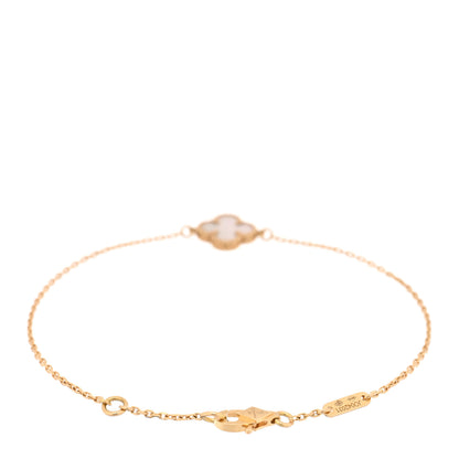 Van Cleef & Arpels 18K Yellow Gold Mother of Pearl Sweet Alhambra Bracelet 2 of 4