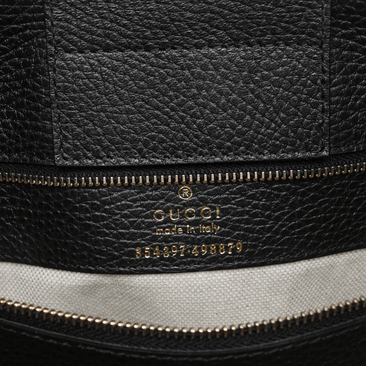 Gucci Pebbled Calfskin Medium Swing Tote Black 6 of 6