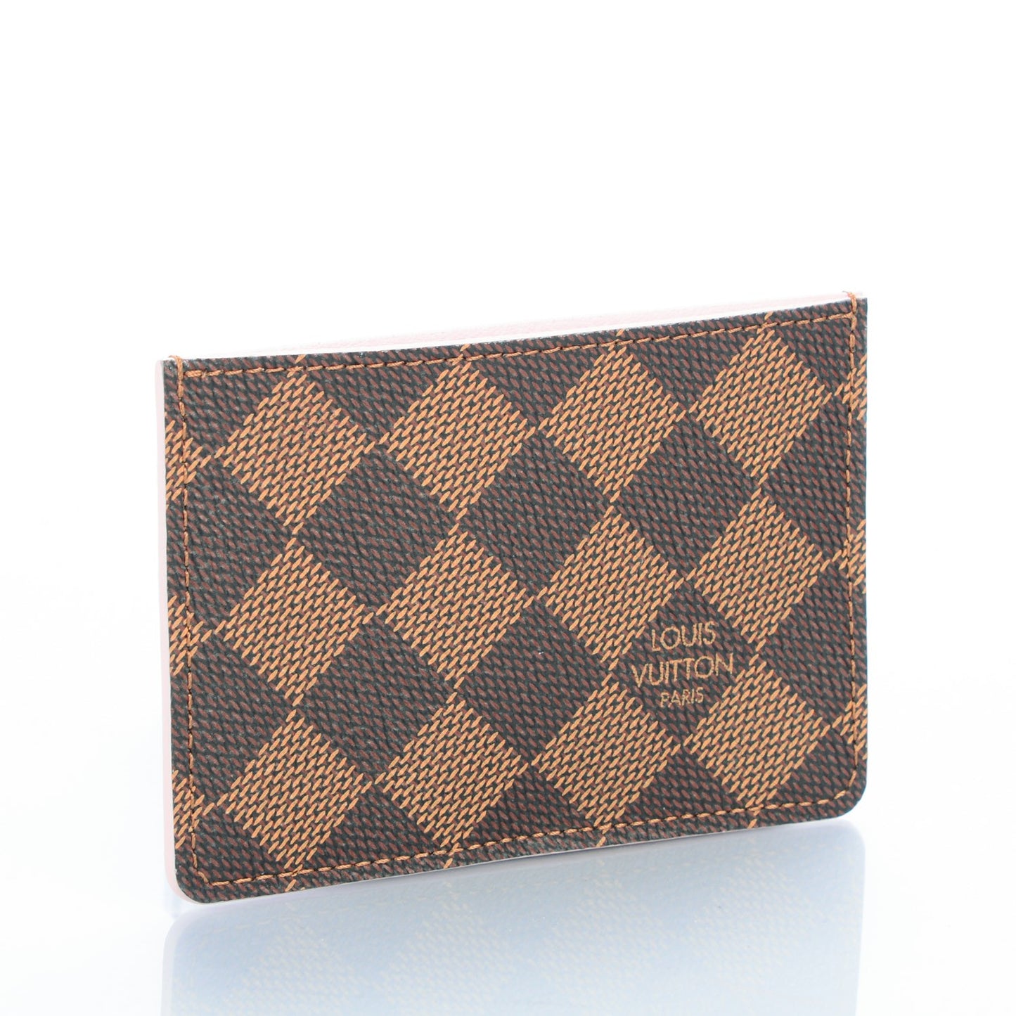 Damier Ebene Caissa Card Holder Rose Ballerine