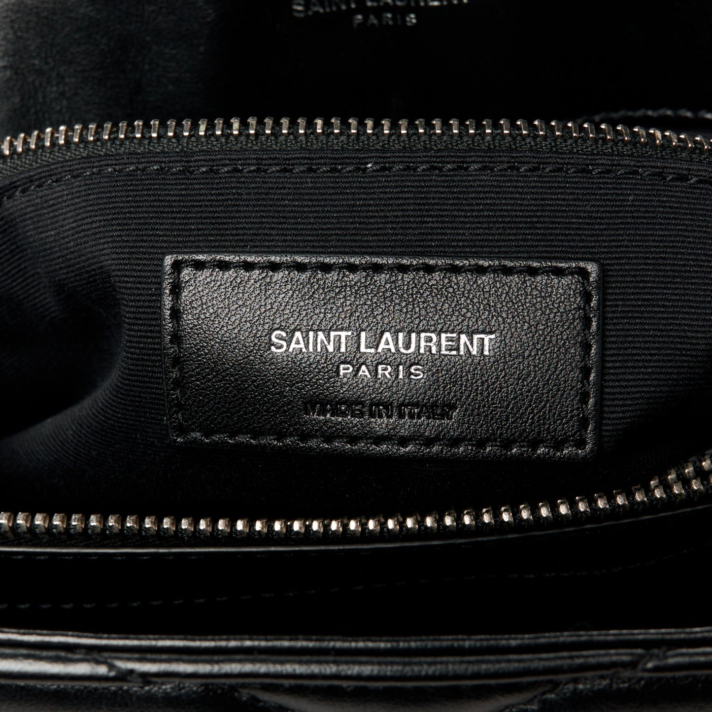 Calfskin Y Quilted Monogram Medium Loulou Chain Satchel Black