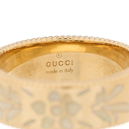 Gucci 18K Yellow Gold Enamel 6mm Icon Blooms Ring 48 4.5 4 of 5