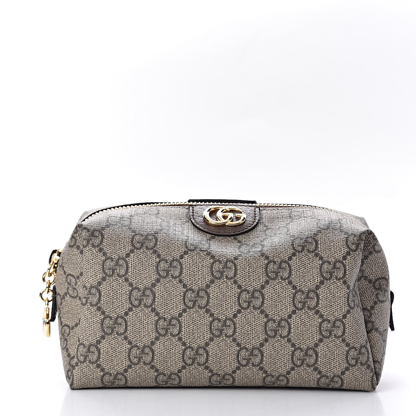 Soft GG Supreme Monogram Calfskin Medium Ophidia Cosmetic Case Beige Ebony New Acero