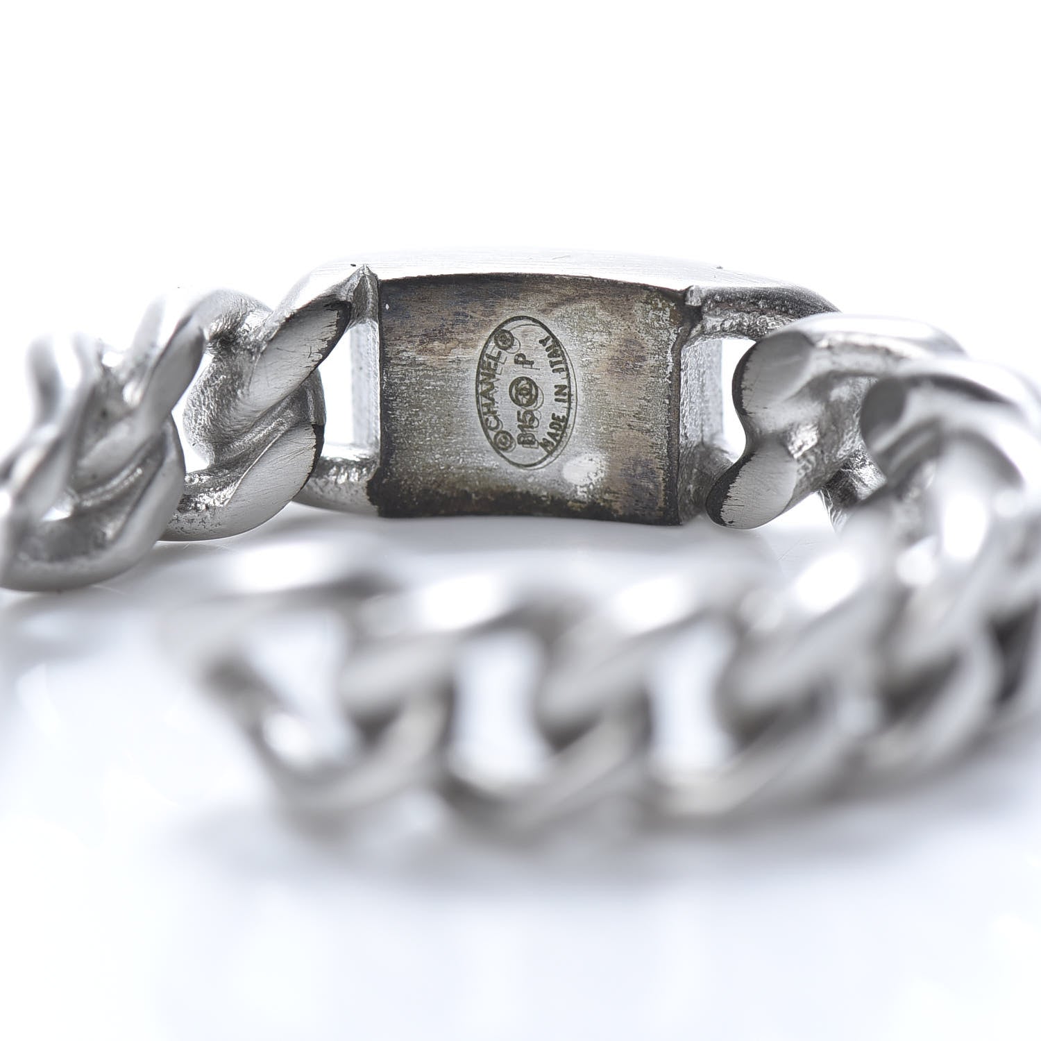 Chanel CC Chain Square Hoop Earrings Silver 4 of 5