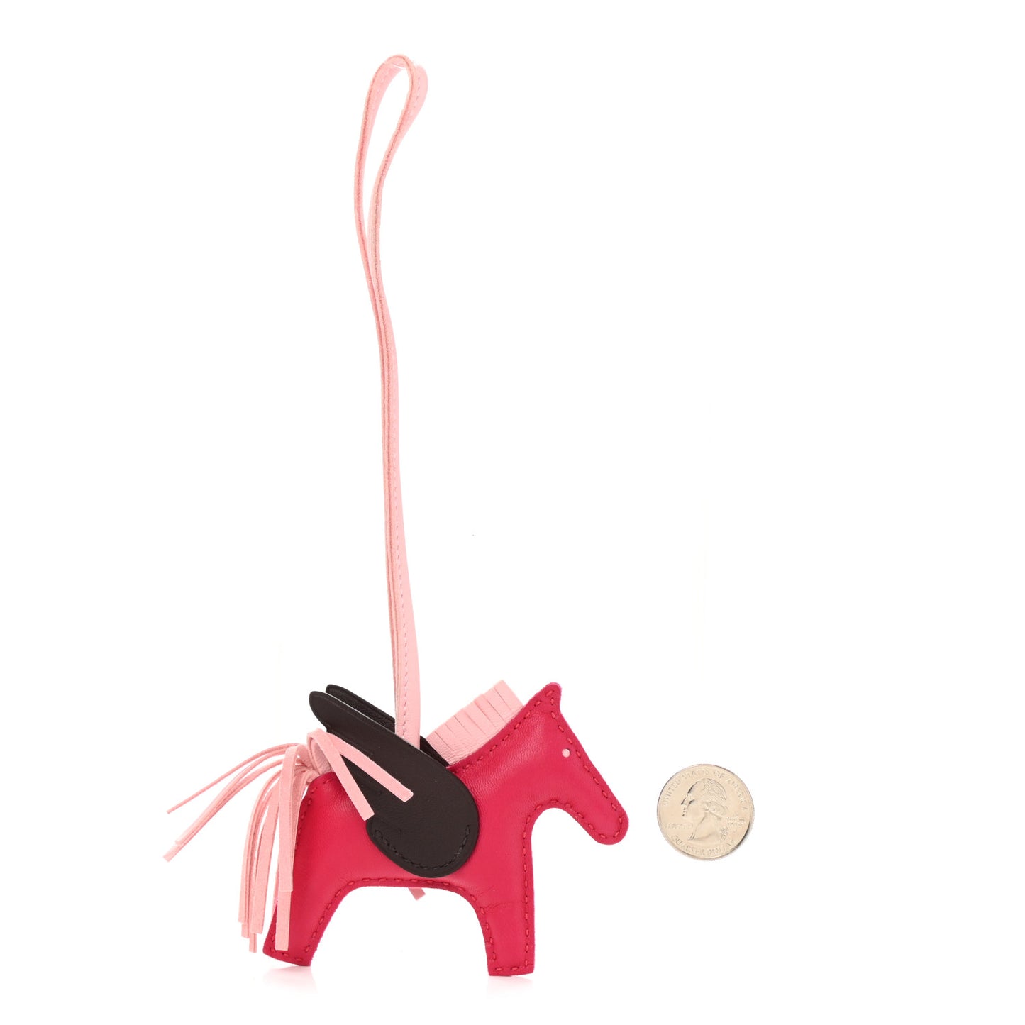 Milo Lambskin Grigri Rodeo Pegase Horse Bag Charm PM Framboise Rose Sakura Rouge Sellier