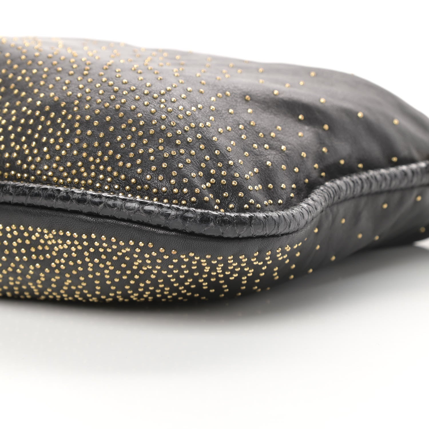 Jimmy Choo Lambskin Zoe Studded Hobo Black 9 of 15