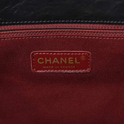 Chanel Aged Calfskin Quilted Large Pondichery Flap Black 7 of 12