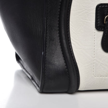 Celine Elephant Calfskin Mini Bi-Color Luggage Black White 16 of 17