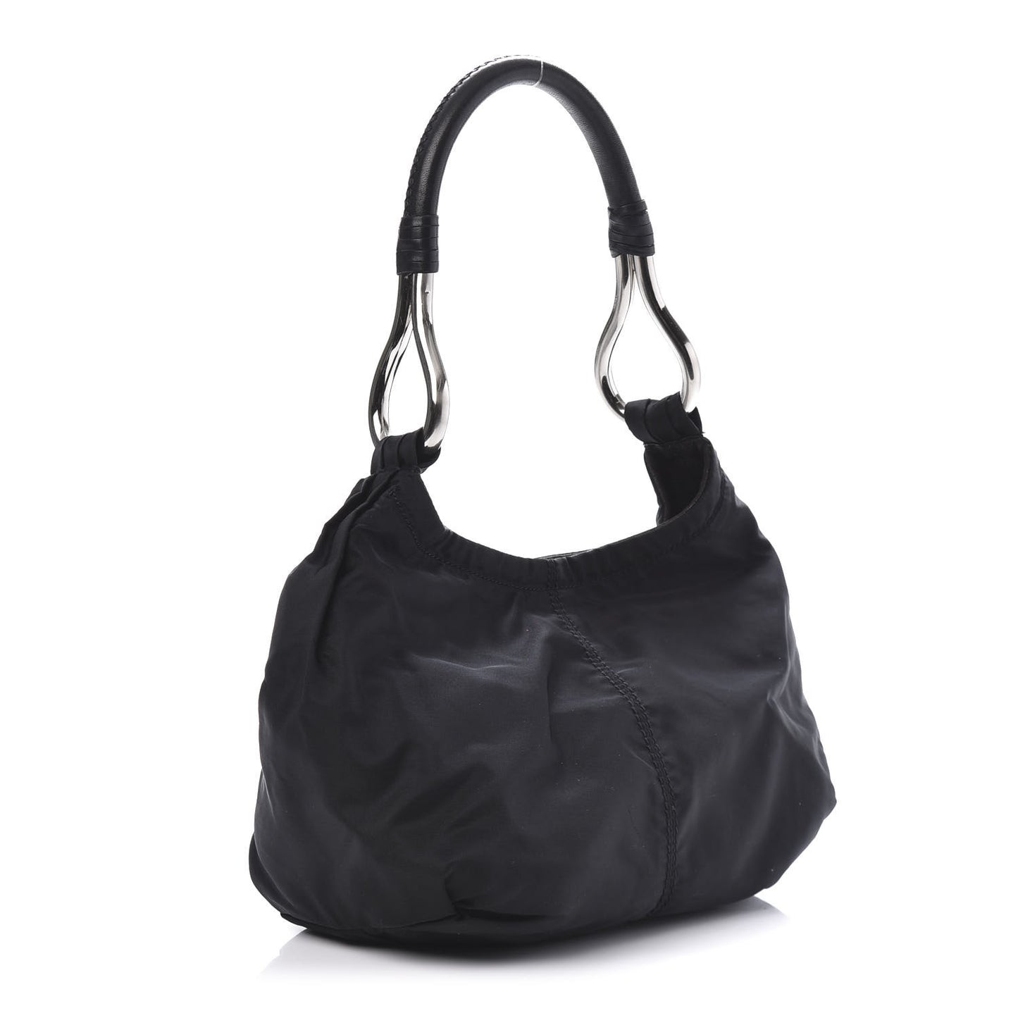 Tessuto Nylon Vitello Hobo Black