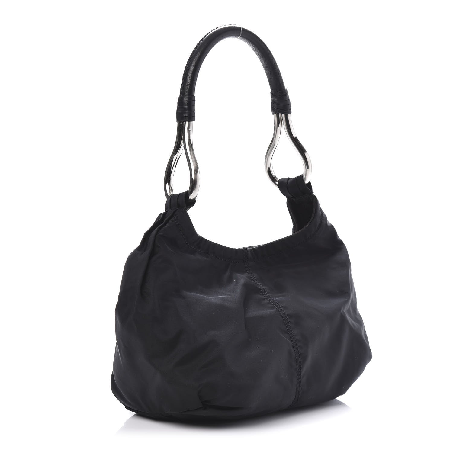 Prada Tessuto Nylon Vitello Hobo Black 3 of 10