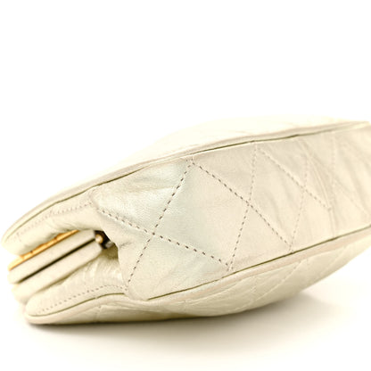 Chanel Metallic Lambskin Quilted CC Kiss Lock Evening Clutch Gold 9 of 17