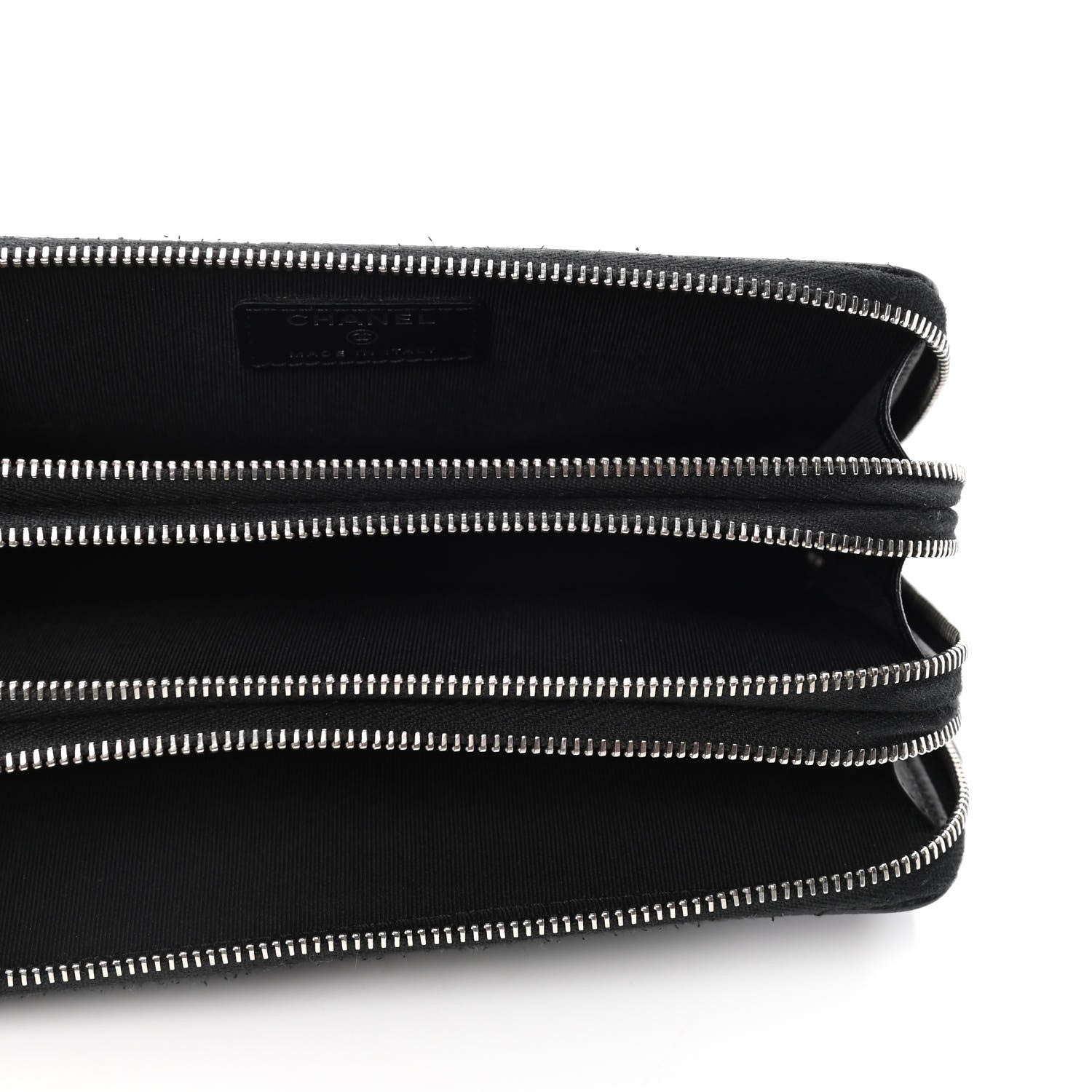 Chanel Caviar Quilted Triple Zip Wallet Black 4 of 5