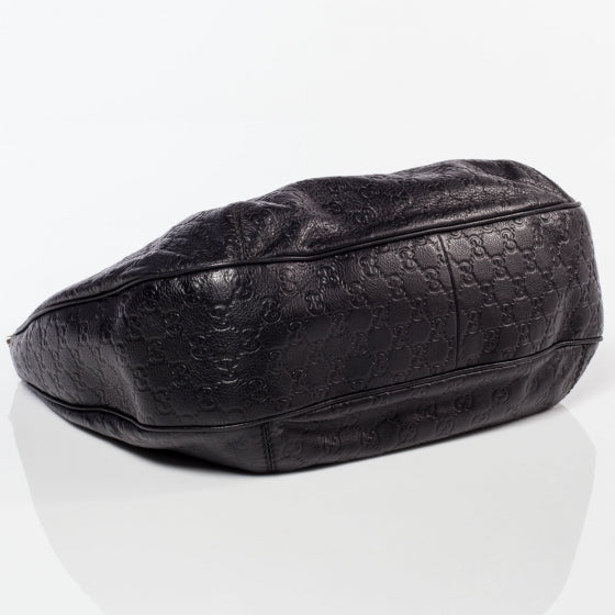 Guccissima New Ladies Web Hobo Black