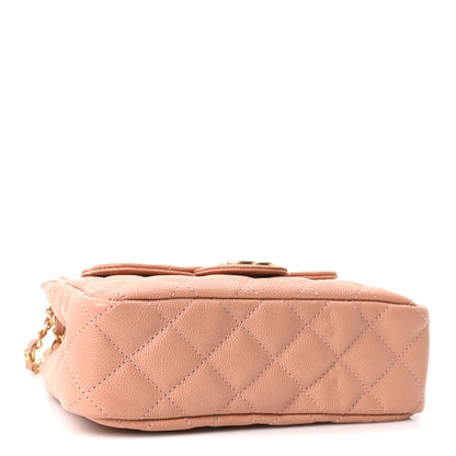 Chanel Caviar Quilted Small Wavy CC Hobo Coral 4 of 11