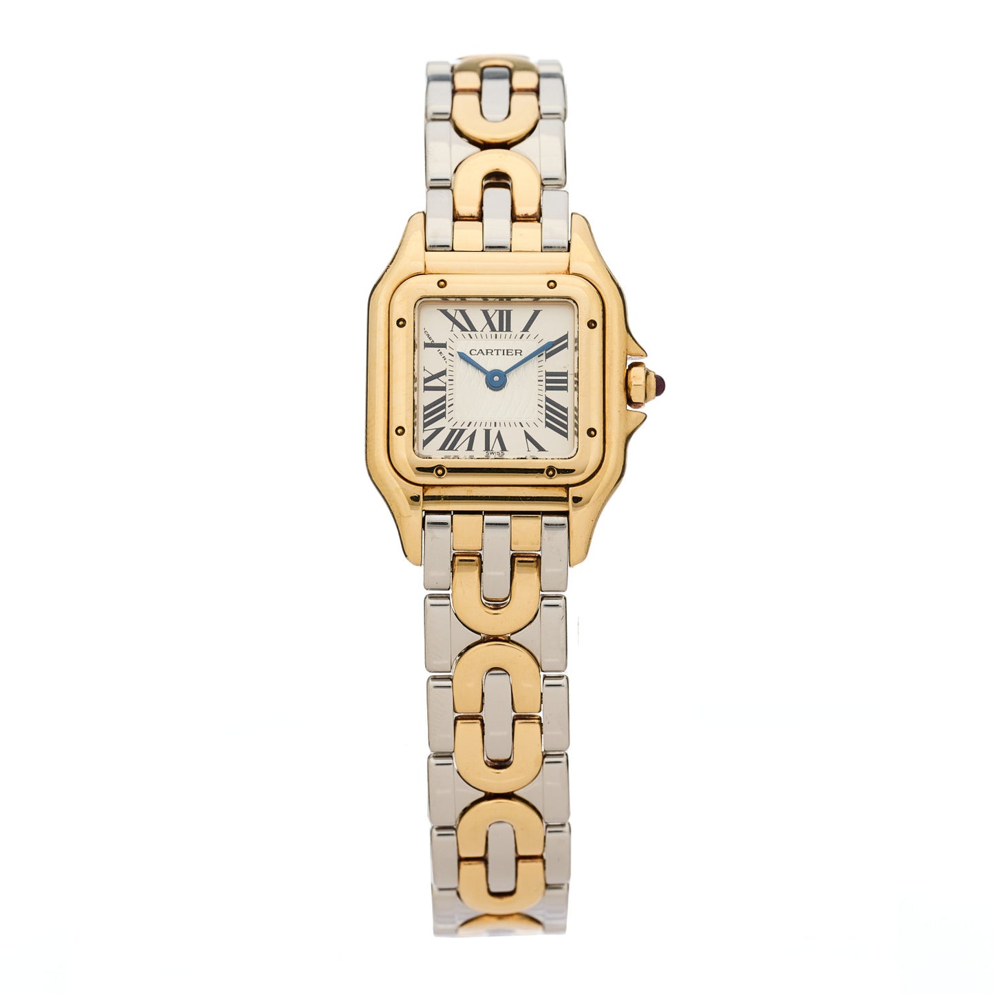 Stainless Steel 18K Yellow Gold 22mm Panthere Art Deco Limited Edition Quartz Watch