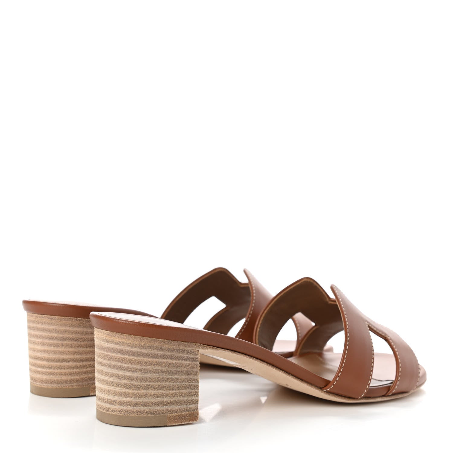 Hermes Calfskin Oasis Sandals 36.5 Gold 4 of 9