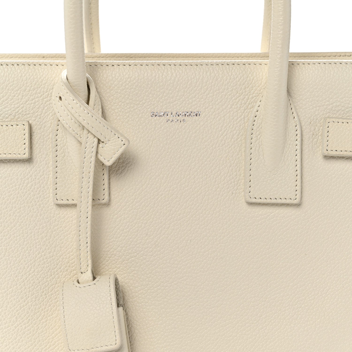 Saint Laurent Grained Calfskin Baby Sac De Jour White 7 of 10