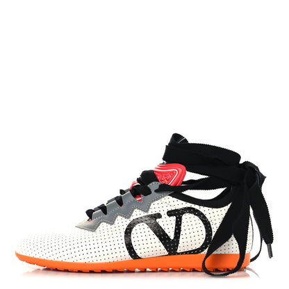 Valentino Garavani Nappa Perforated Womens Chromathon Sneakers 35 White Grey Red 1 of 8