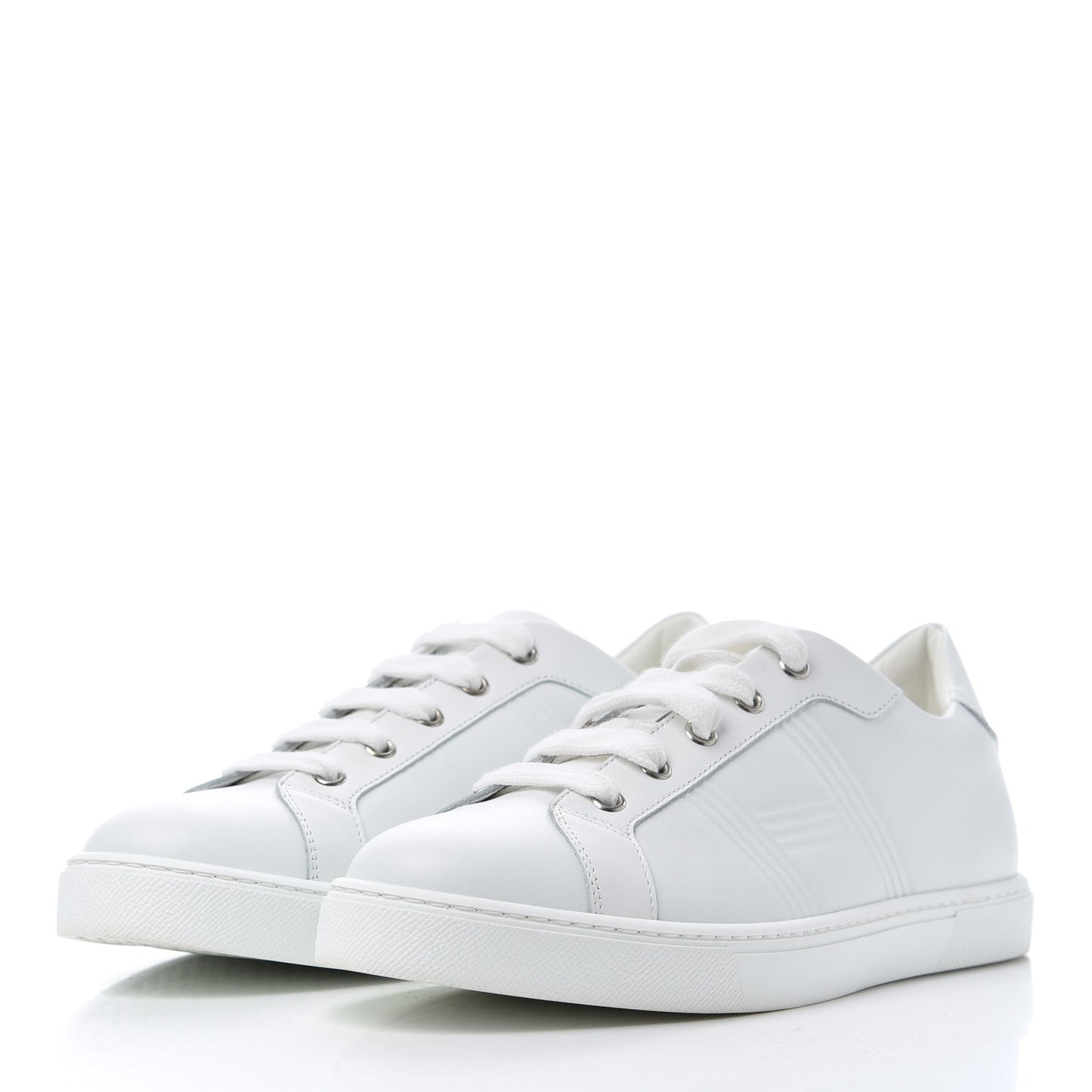 Calfskin Womens Advantage Sneakers 39.5 White