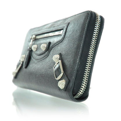 Balenciaga Agneau Compagnon Wallet GSH Black 4 of 8