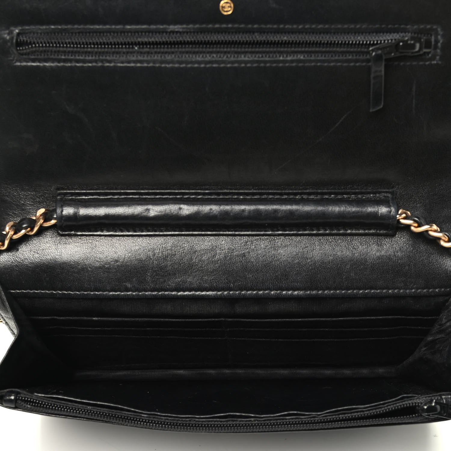 Chanel Caviar Timeless CC Wallet On Chain WOC Black 5 of 10