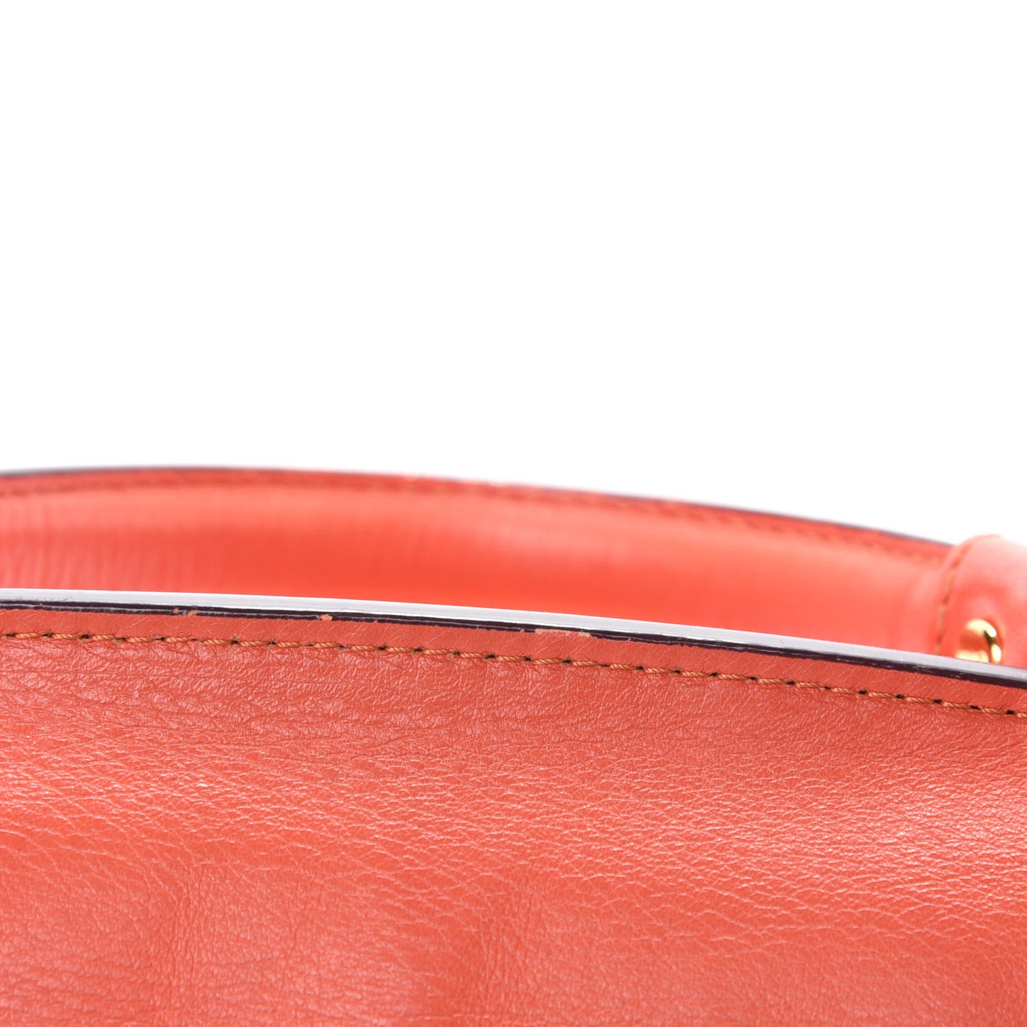 Grained Calfskin Top Handle Satchel Orange