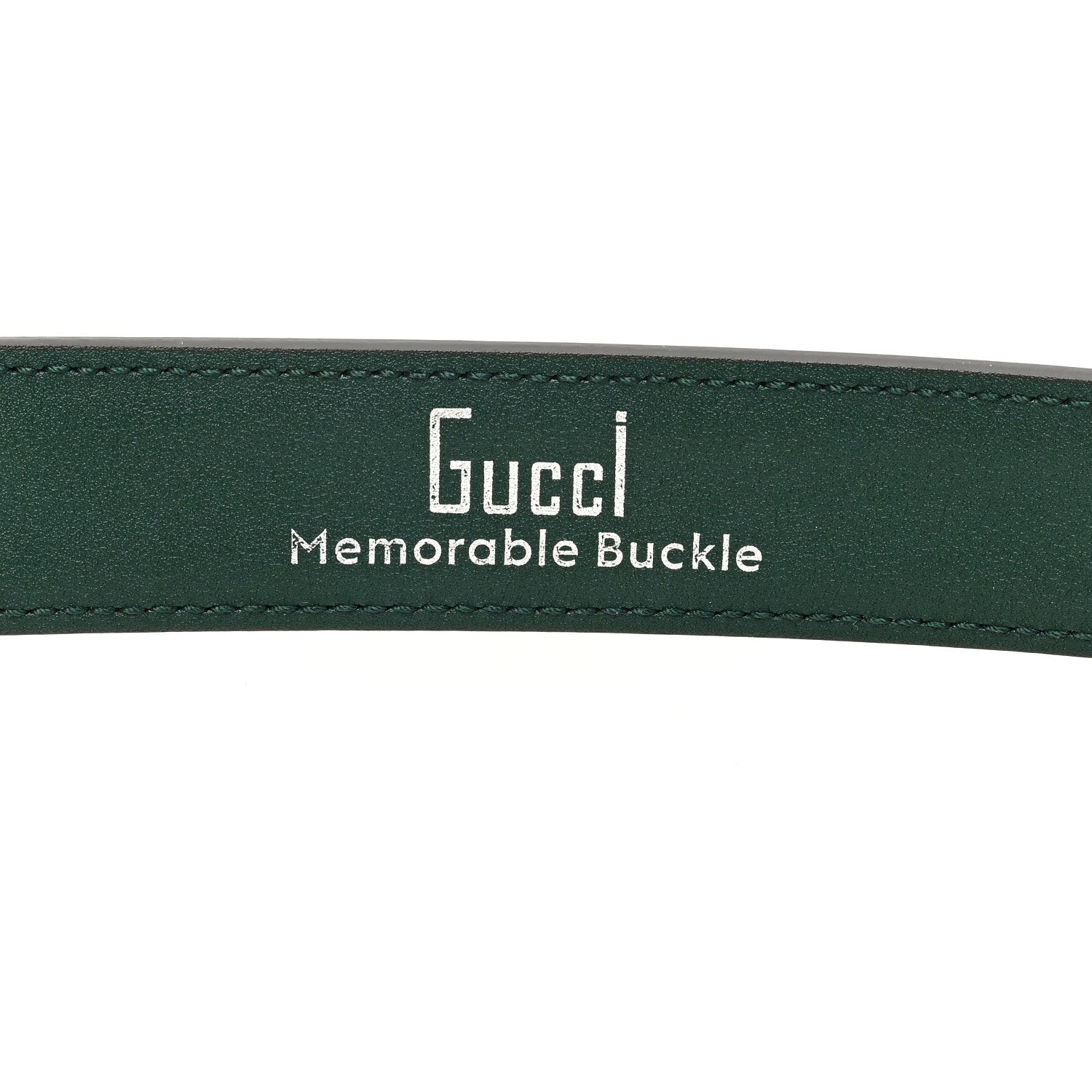 Gucci Ciny Lux Calfskin G Cube Memorable 25mm Belt 95 38 Vintage Green 4 of 5