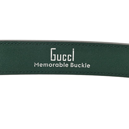 Gucci Ciny Lux Calfskin G Cube Memorable 25mm Belt 95 38 Vintage Green 4 of 5