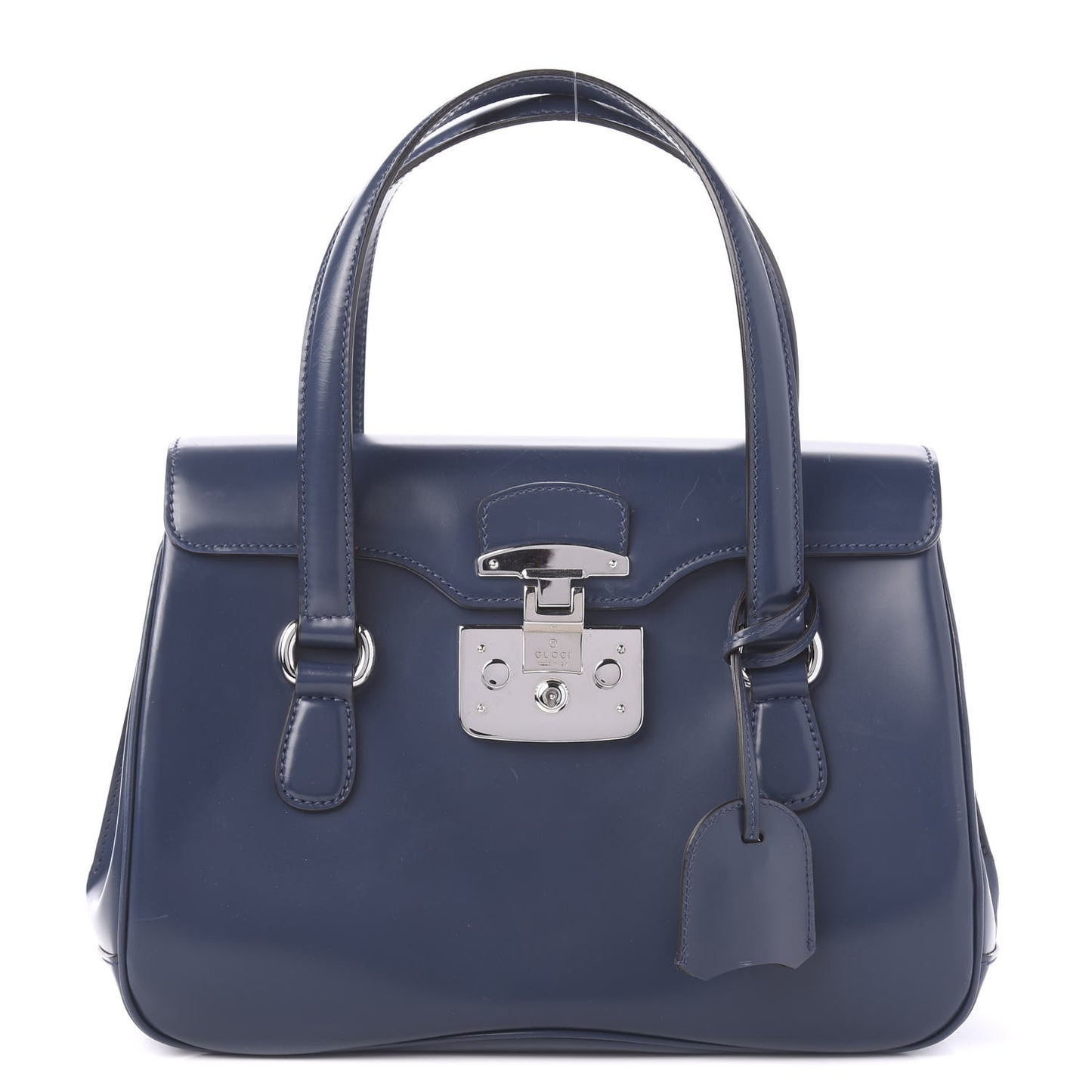 Regent Calfskin Medium Lady Lock Satchel Caspian