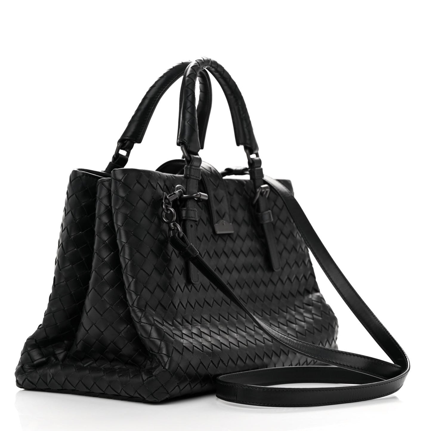 Light Calf Intrecciato Small Roma Black