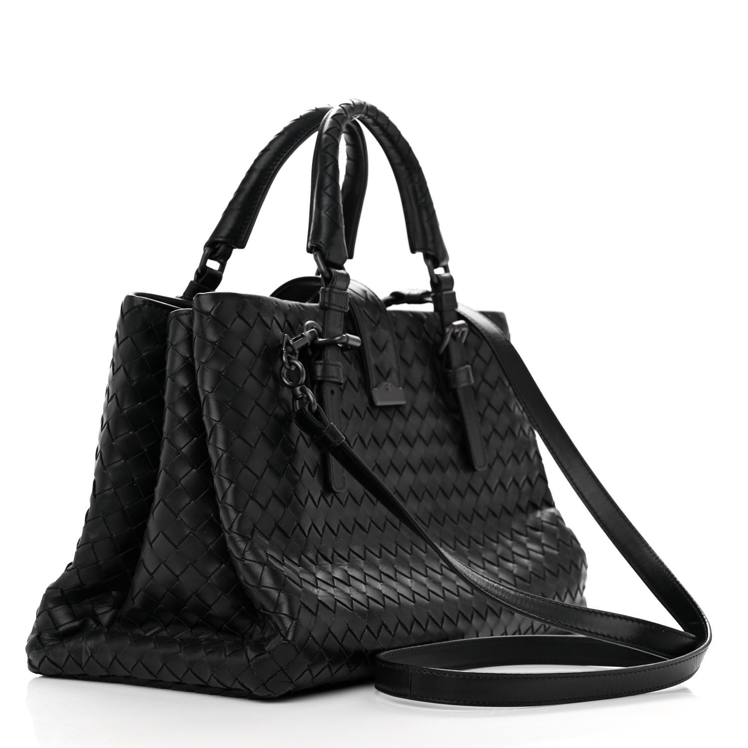 Bottega Veneta Light Calf Intrecciato Small Roma Black 3 of 12